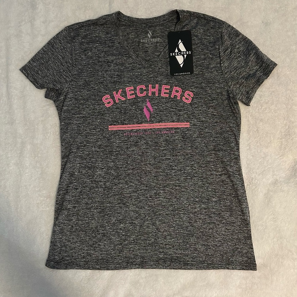 Skechers Woman Gray T-Shirt NWT - Size M
